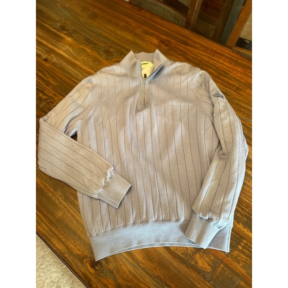 Fairway & Greene Italian Merino Wool Sky Blue 1/4 Zip Pullover Sweater Men's  L - Picture 1 of 9